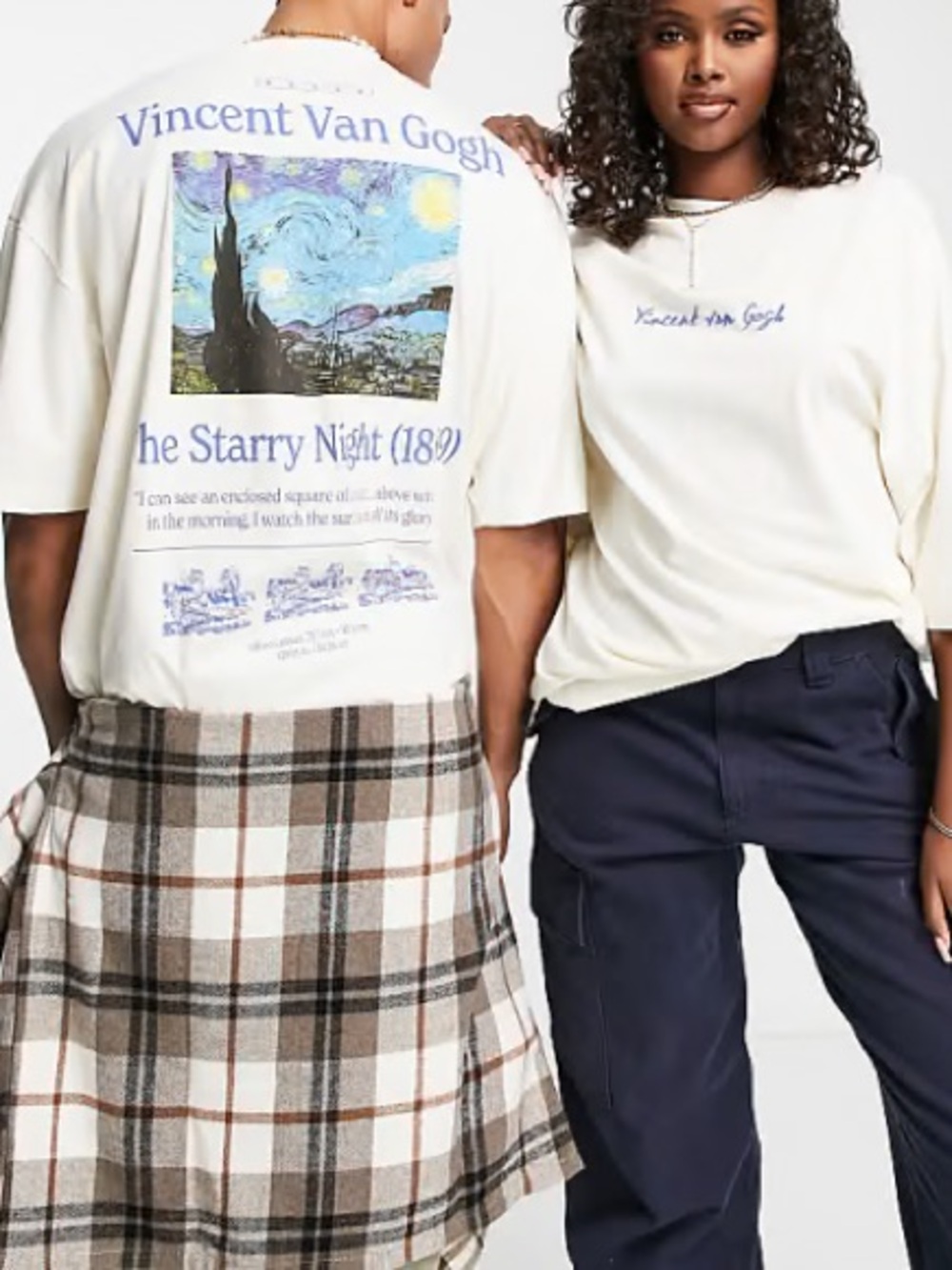 NWOT! ASOS DESIGN unisex oversized t-shirt with Van Gogh prints in stone XL